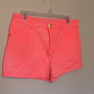Refuge neon pink 80’s wash cotton booty shorts
